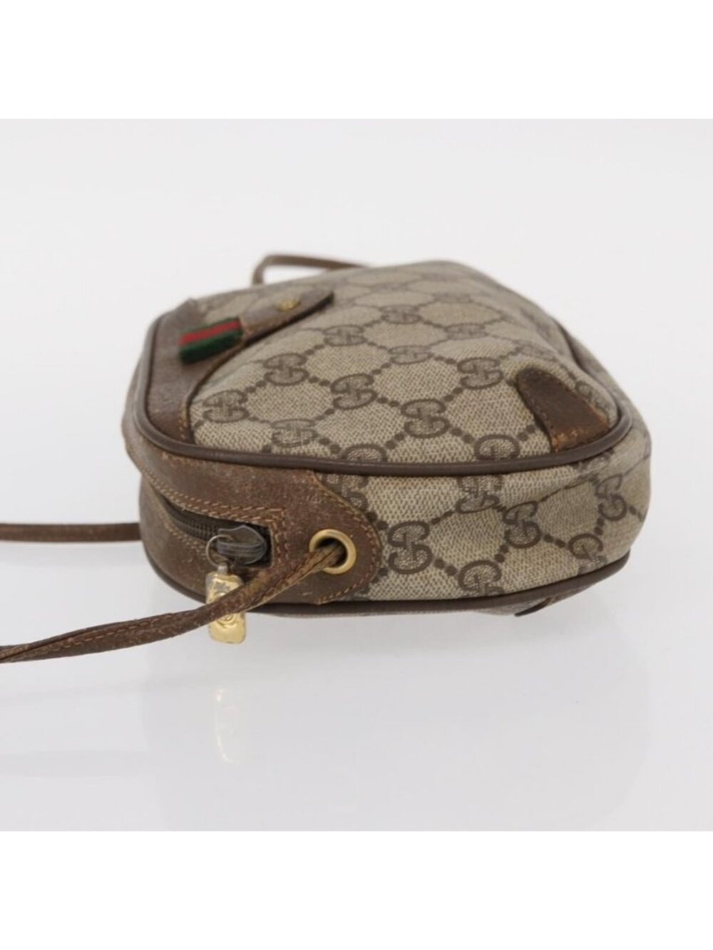 Authentic GUCCI GG Supreme Web Sherry Line Bag PVC Beige Gold 89 02 066 - Picture 11 of 16